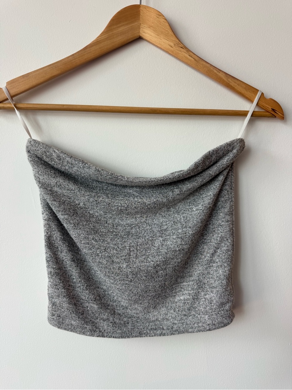 Wilfred Free Aritzia Heather Grey Knit Tube Top Bandeau Crop Women Small